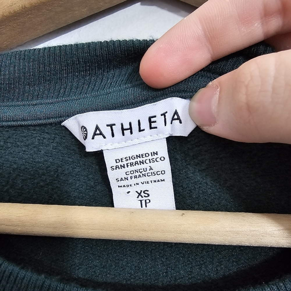 Athleta Solid Green Coaster Luxe Sweatshirt - image 3